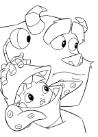 A coloring page of monsters inc